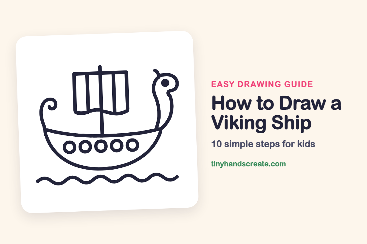 How to Draw a Viking Ship: easy drawing guide for kids