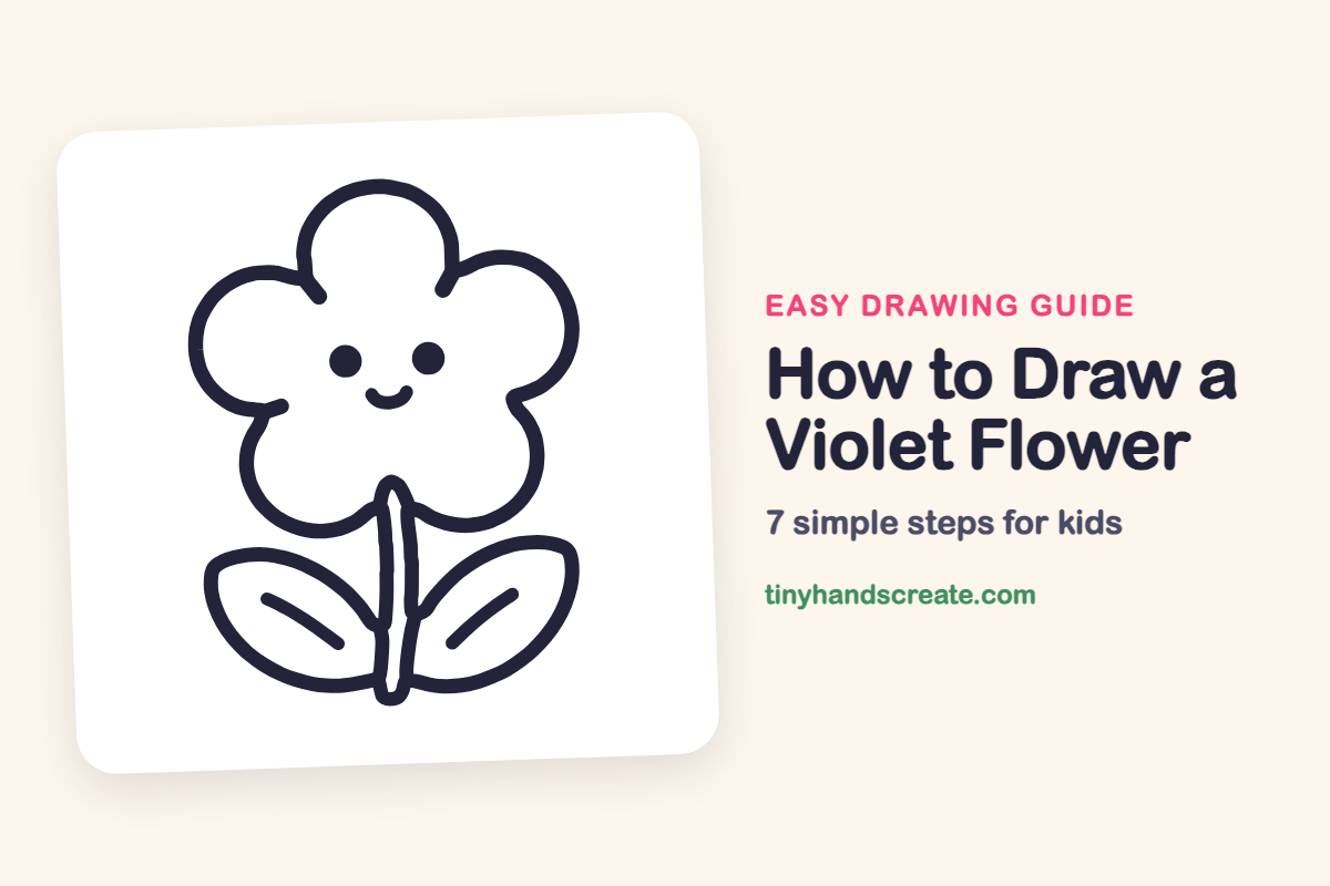 How to Draw a Violet Flower: easy drawing guide for kids