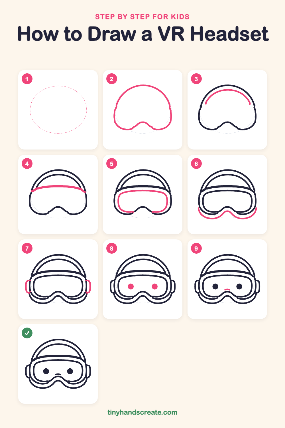 How to draw a VR headset step by step for kids