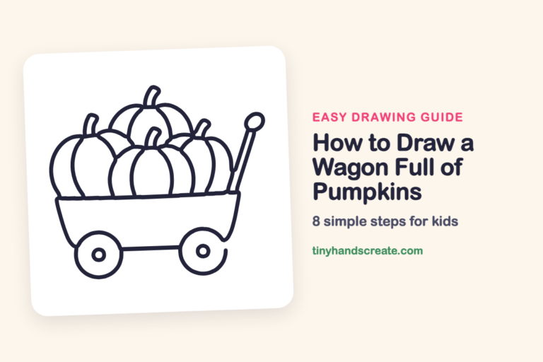 How to Draw a Wagon Full of Pumpkins: easy drawing guide for kids