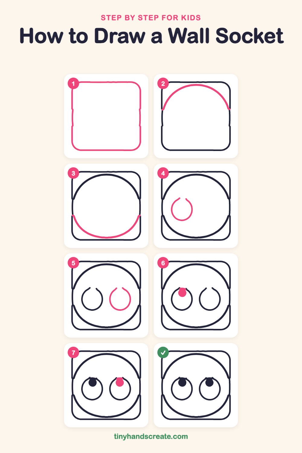 How to draw a wall socket step by step for kids