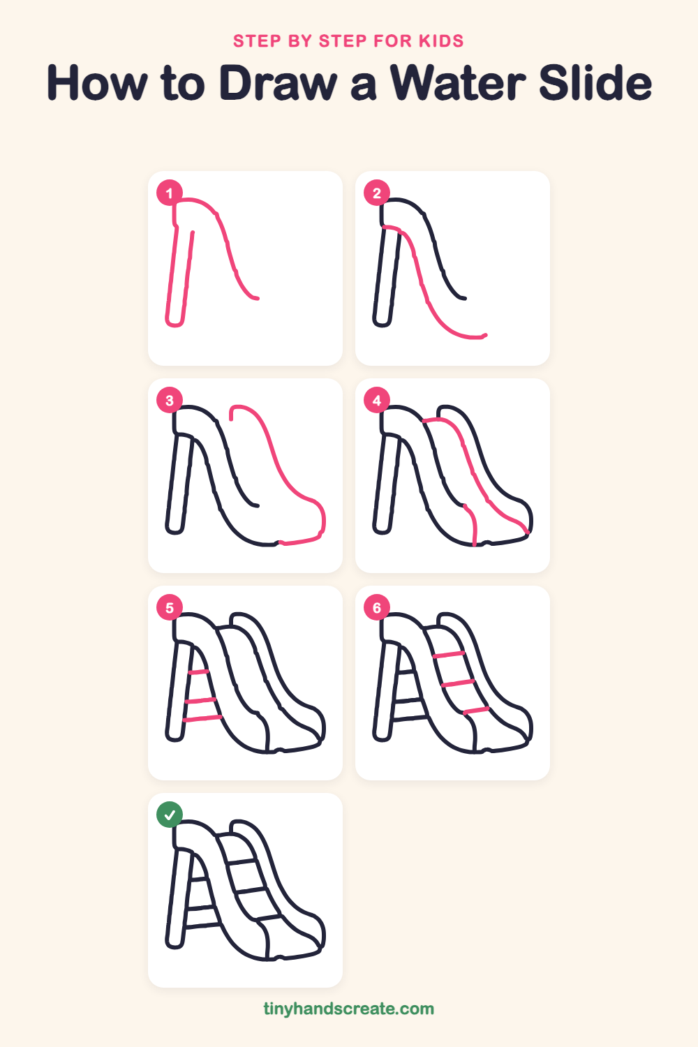 How to draw a water slide step by step for kids