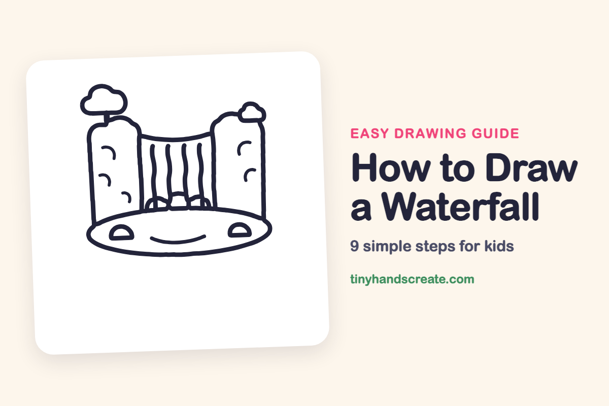 How to Draw a Waterfall: easy drawing guide for kids