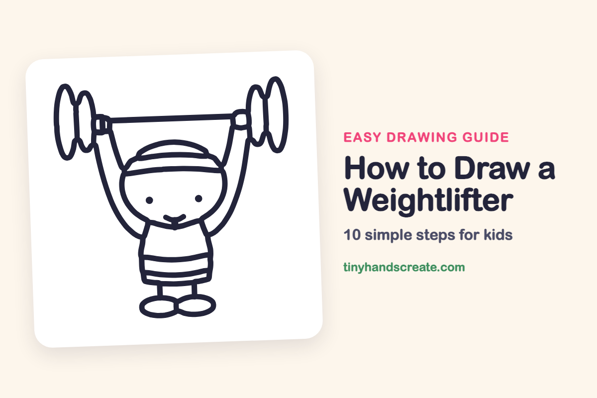How to Draw a Weightlifter: easy drawing guide for kids