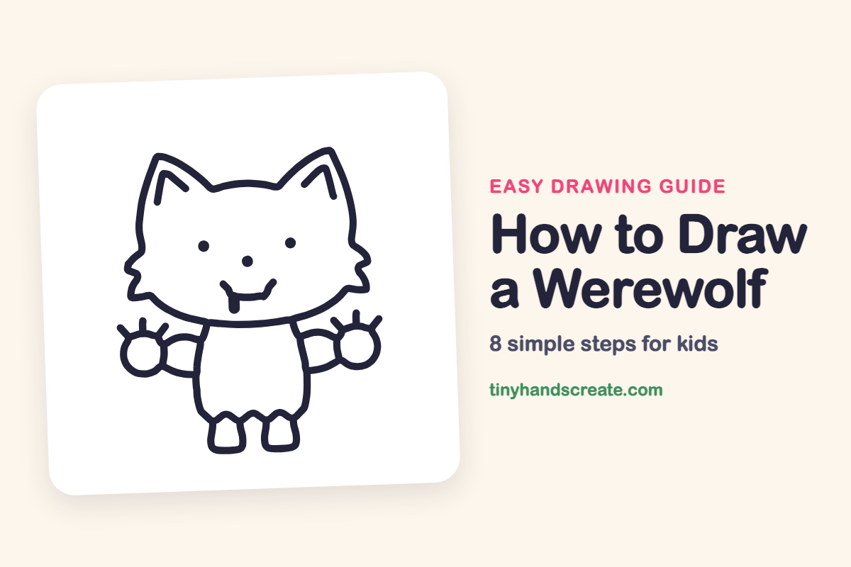 How to Draw a Werewolf: easy drawing guide for kids