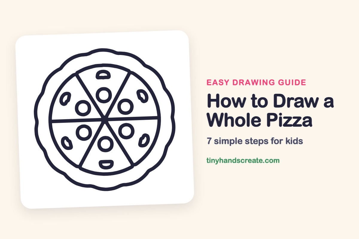 How to Draw a Whole Pizza: easy drawing guide for kids