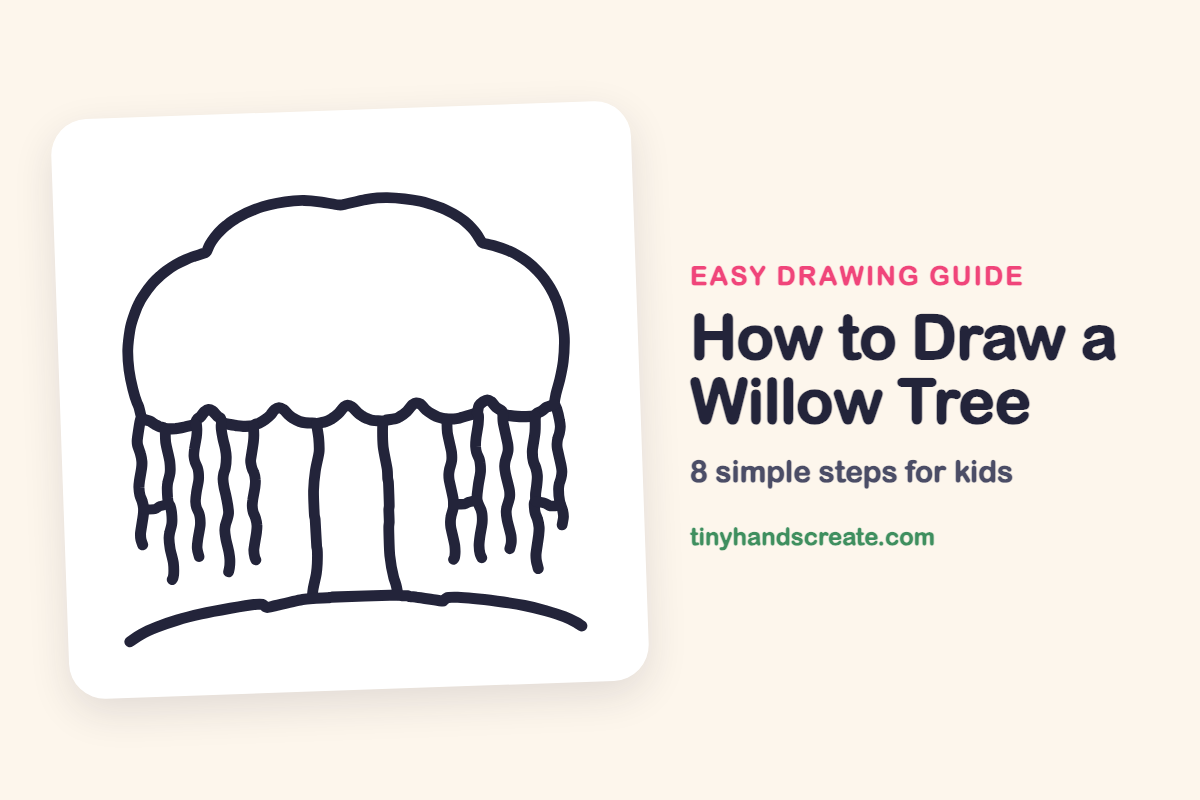 How to Draw a Willow Tree: easy drawing guide for kids
