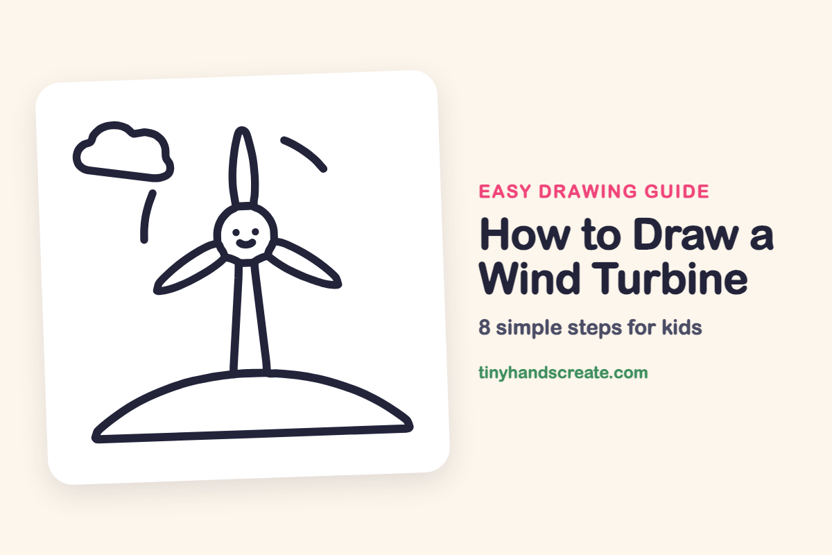 How to Draw a Wind Turbine: easy drawing guide for kids