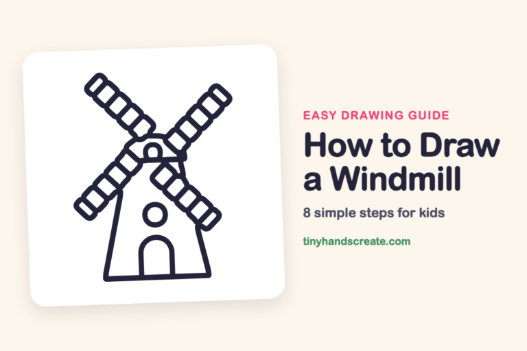 How to Draw a Windmill: easy drawing guide for kids