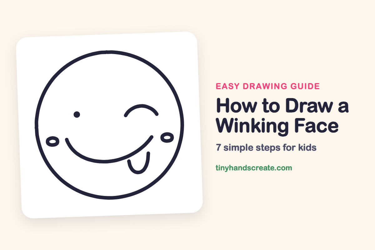 How to Draw a Winking Face: easy drawing guide for kids