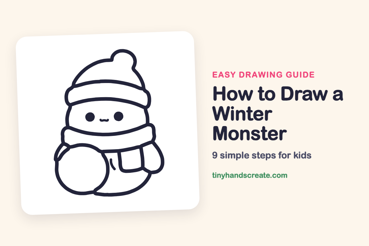 How to Draw a Winter Monster: easy drawing guide for kids