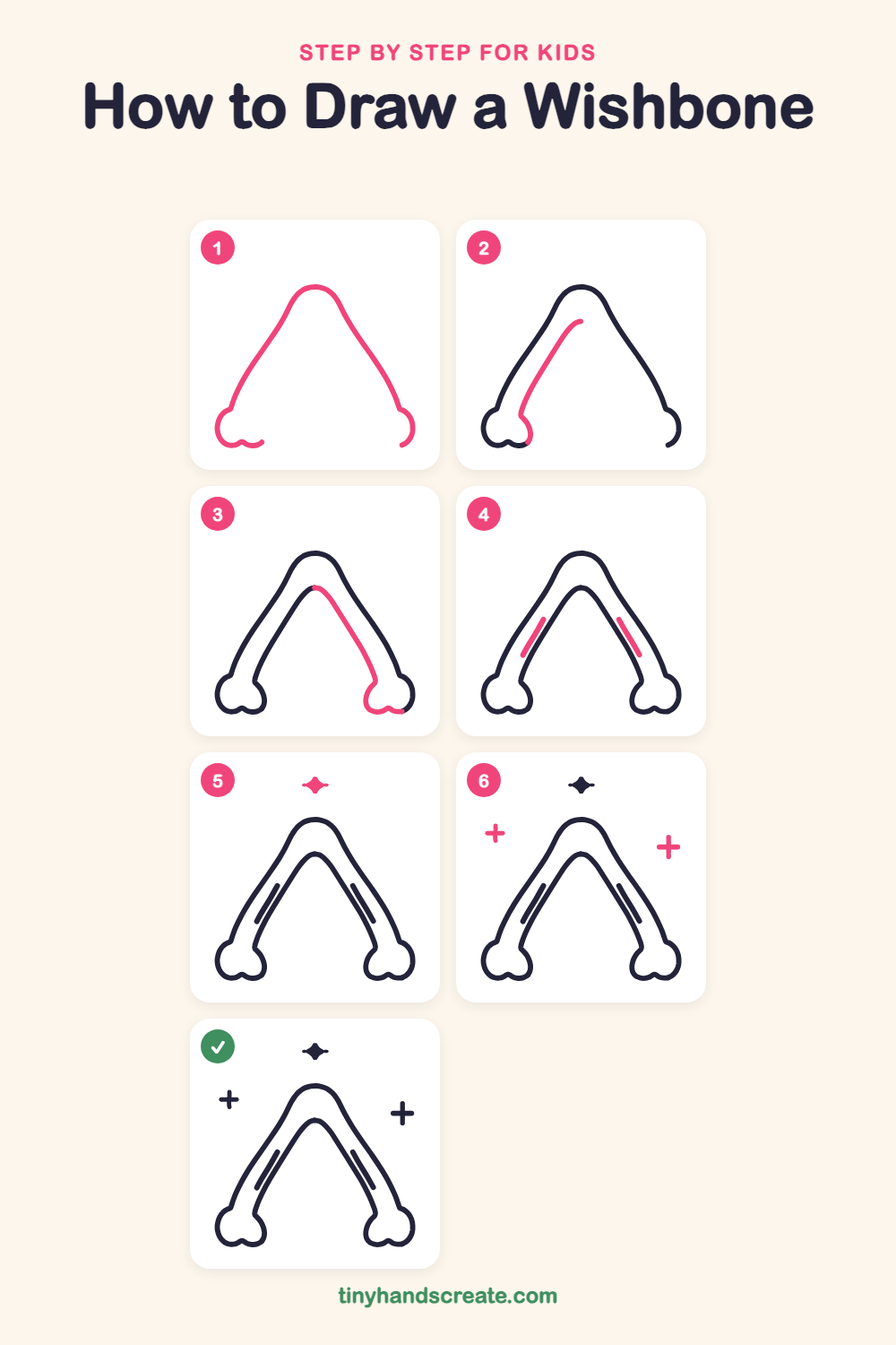 How to draw a wishbone step by step for kids