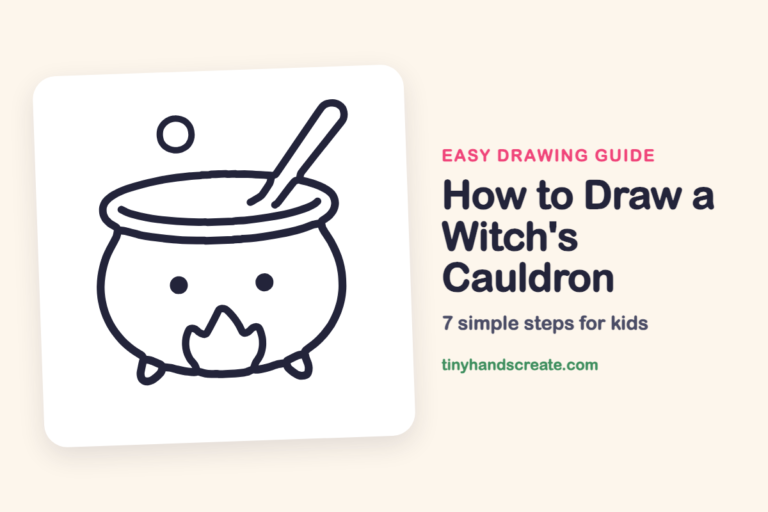 How to Draw a Witch's Cauldron: easy drawing guide for kids