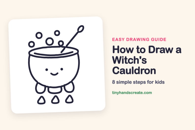 How to Draw a Witch's Cauldron: easy drawing guide for kids