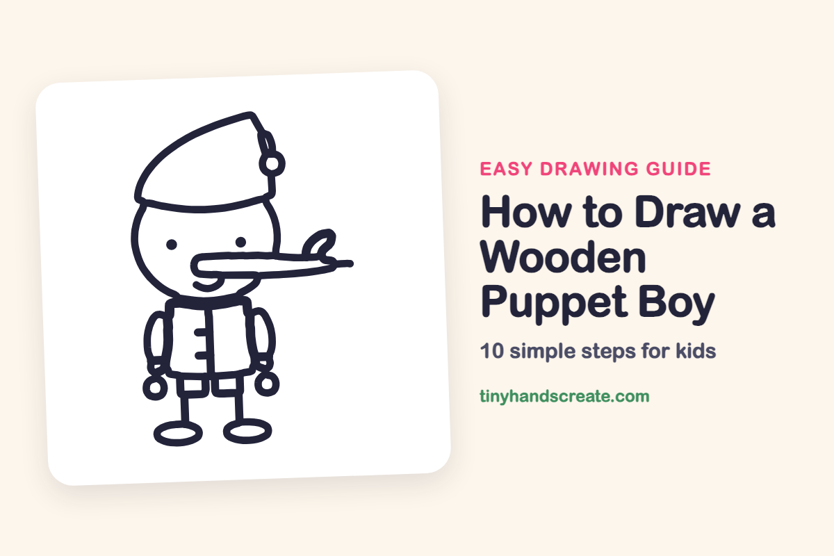 How to Draw a Wooden Puppet Boy: easy drawing guide for kids
