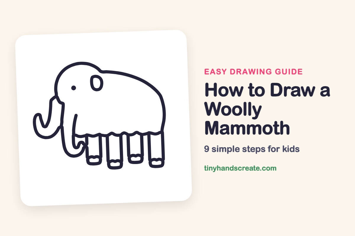 How to Draw a Woolly Mammoth: easy drawing guide for kids