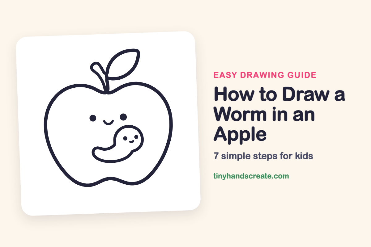 How to Draw a Worm in an Apple: easy drawing guide for kids