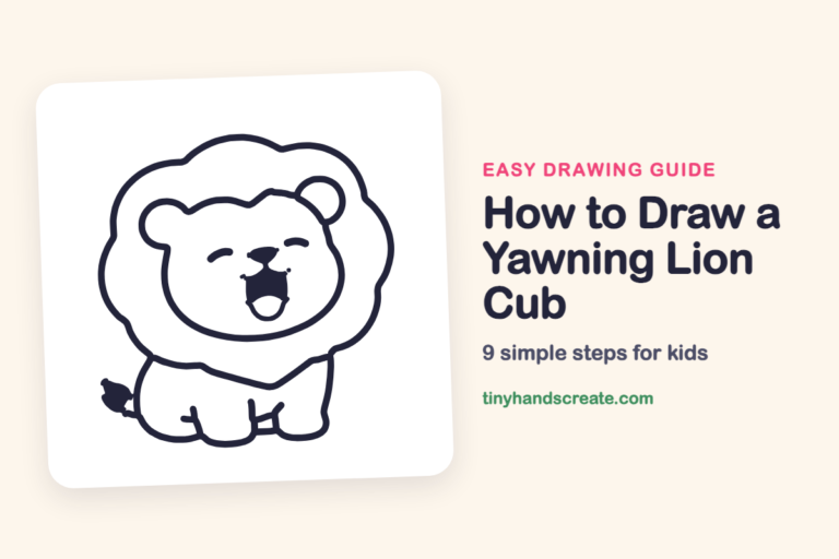 How to Draw a Yawning Lion Cub step by step