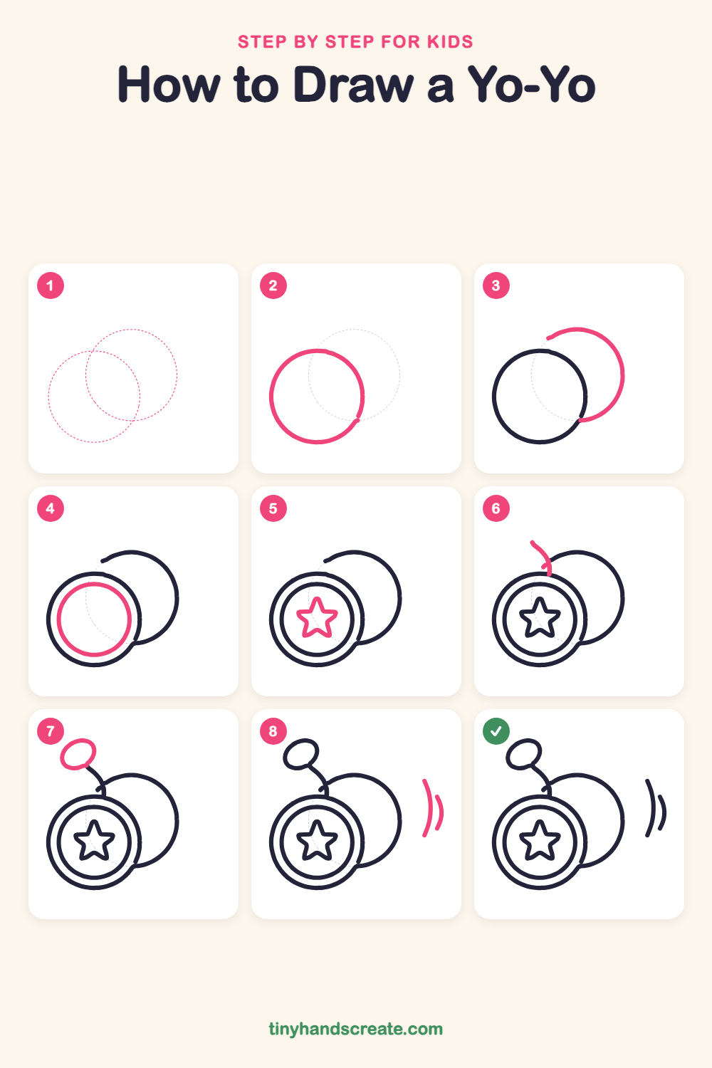 How to draw a yo-yo step by step for kids