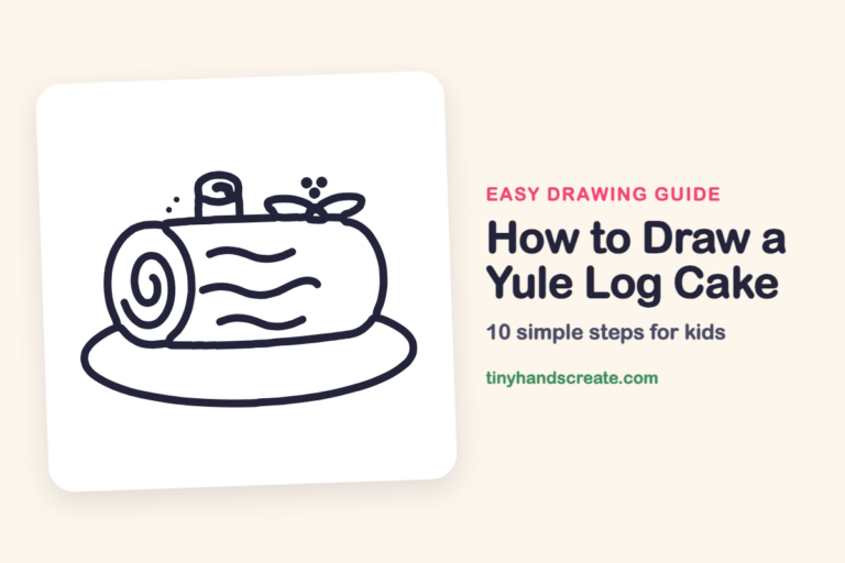 How to Draw a Yule Log Cake: easy drawing guide for kids