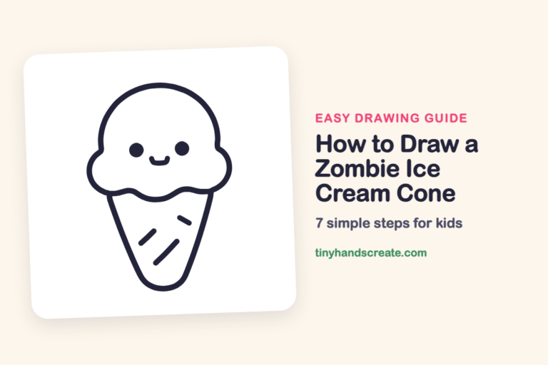 How to Draw a Zombie Ice Cream Cone: easy drawing guide for kids
