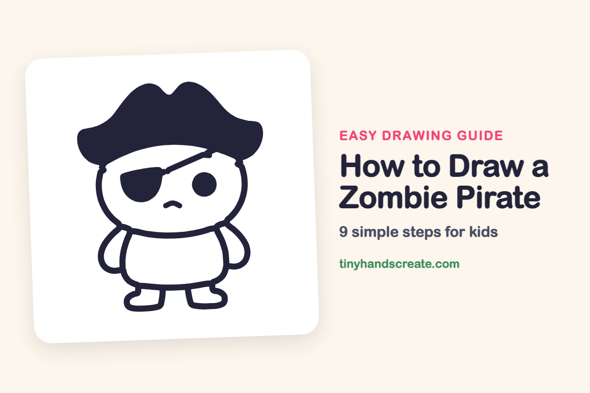 How to Draw a Zombie Pirate: easy drawing guide for kids