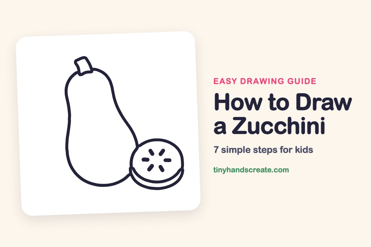 How to Draw a Zucchini: easy drawing guide for kids