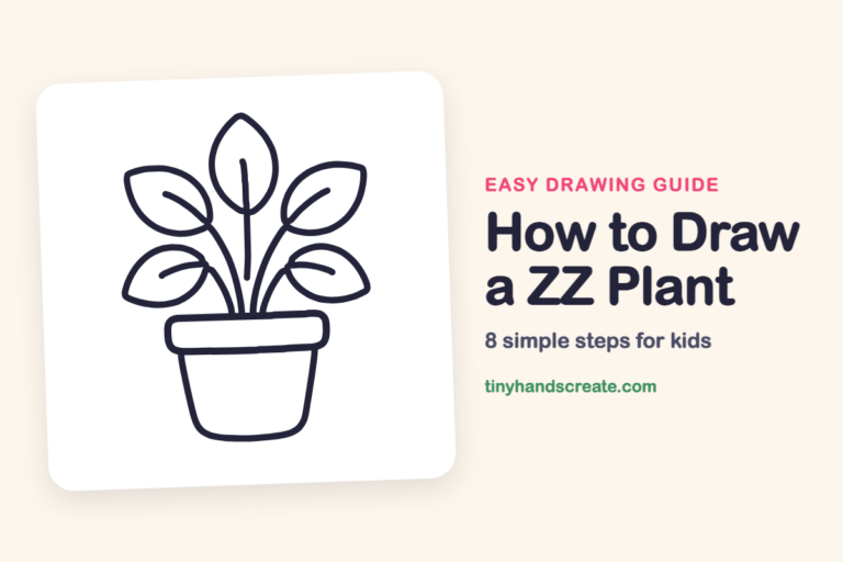 How to Draw a ZZ Plant: easy drawing guide for kids