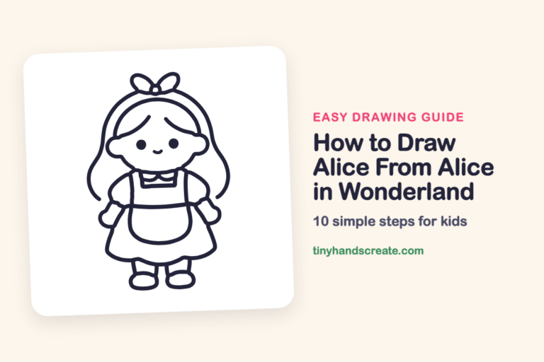 How to Draw Alice From Alice in Wonderland: easy drawing guide for kids