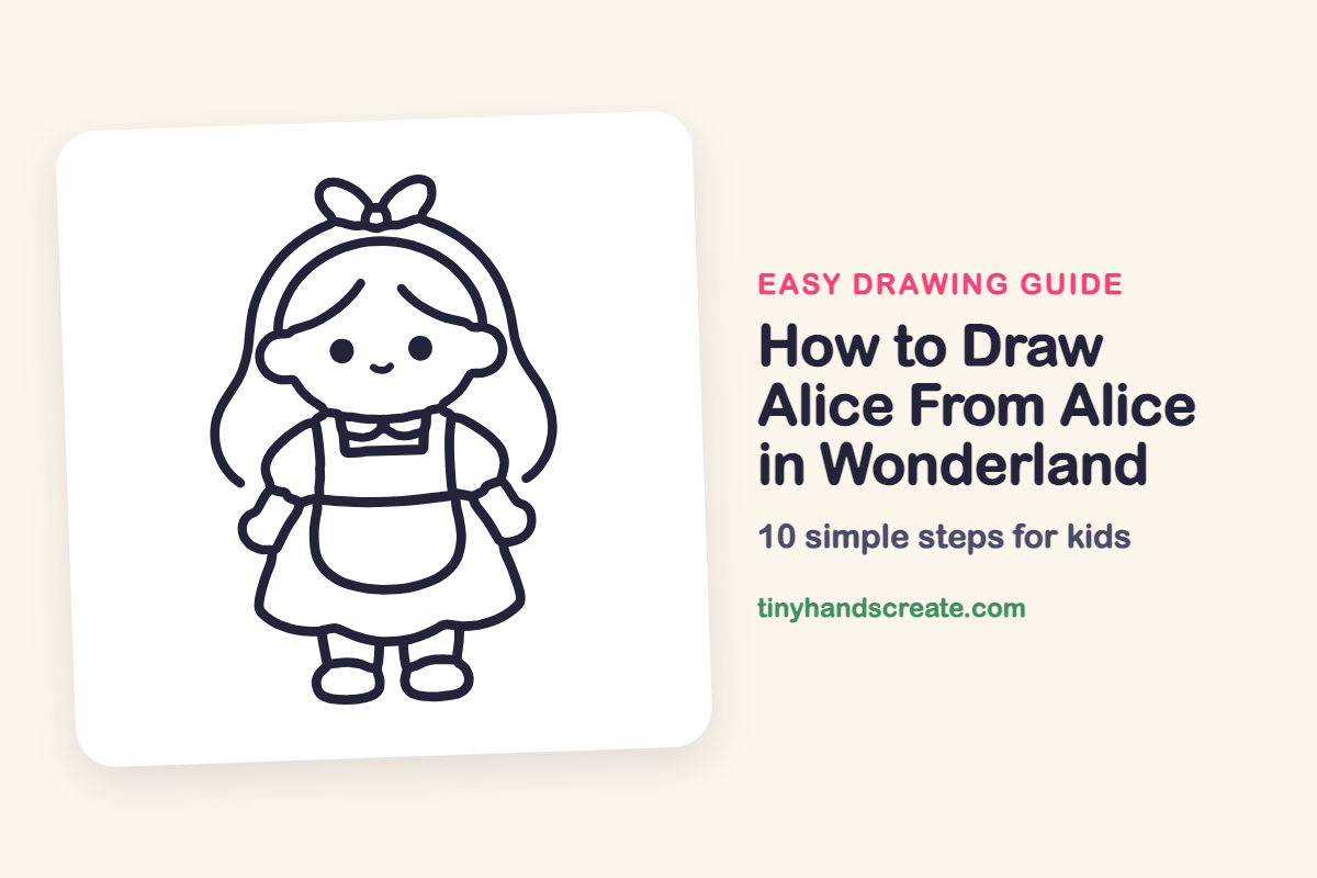 How to Draw Alice From Alice in Wonderland: easy drawing guide for kids