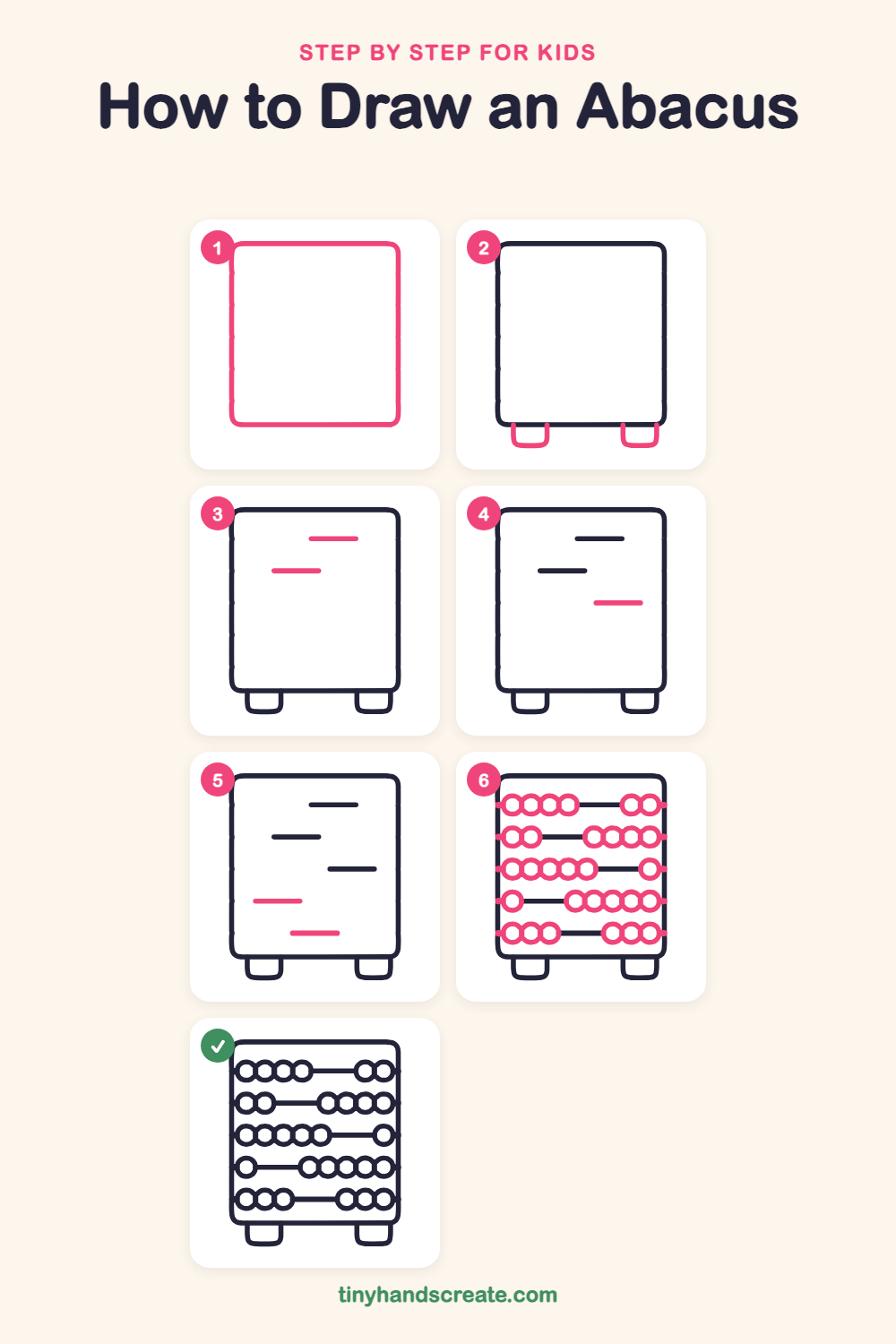 How to draw an abacus step by step for kids