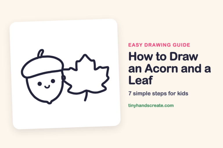 How to Draw an Acorn and a Leaf: easy drawing guide for kids