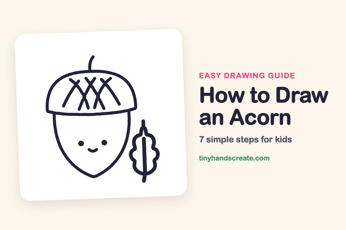 How to Draw an Acorn: easy drawing guide for kids