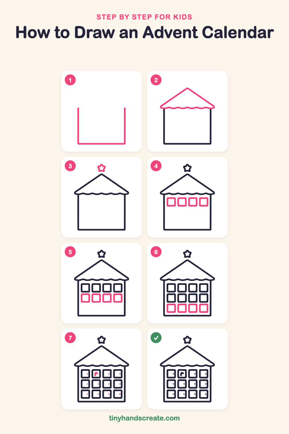 How to draw an advent calendar step by step for kids