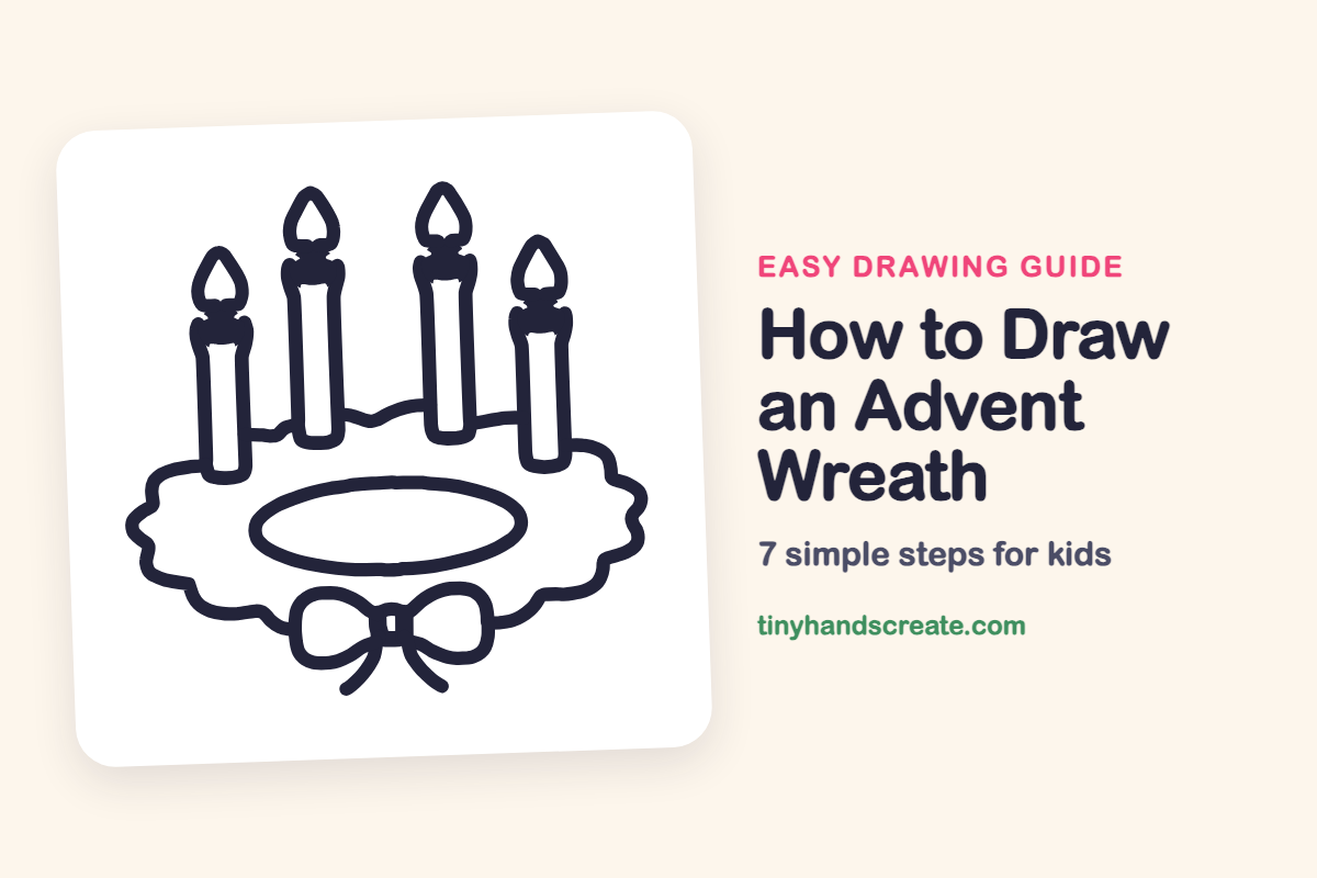 How to Draw an Advent Wreath: easy drawing guide for kids