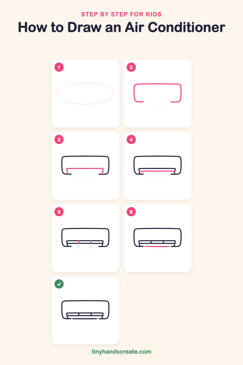 How to draw an air conditioner step by step for kids