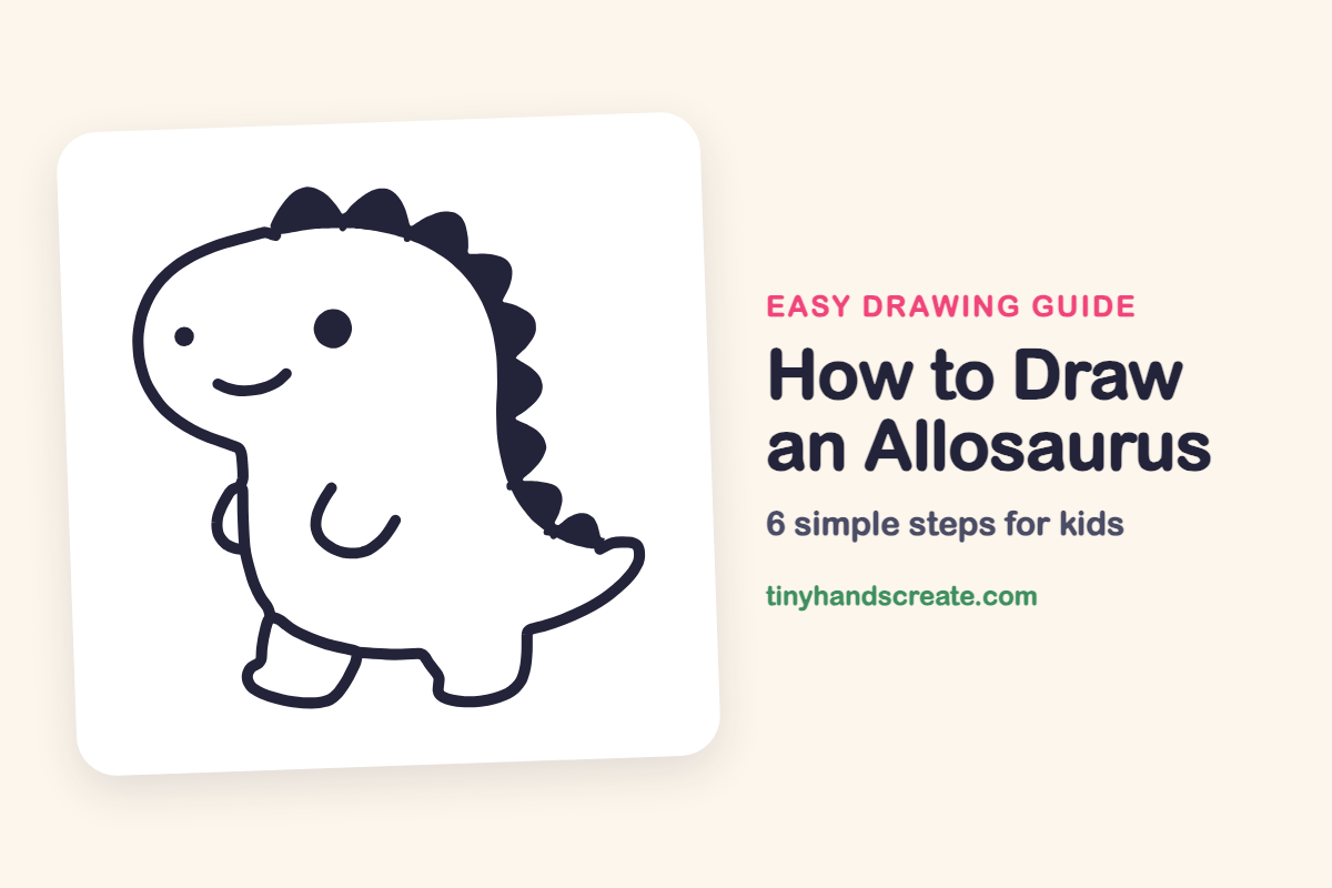 How to Draw an Allosaurus: easy drawing guide for kids