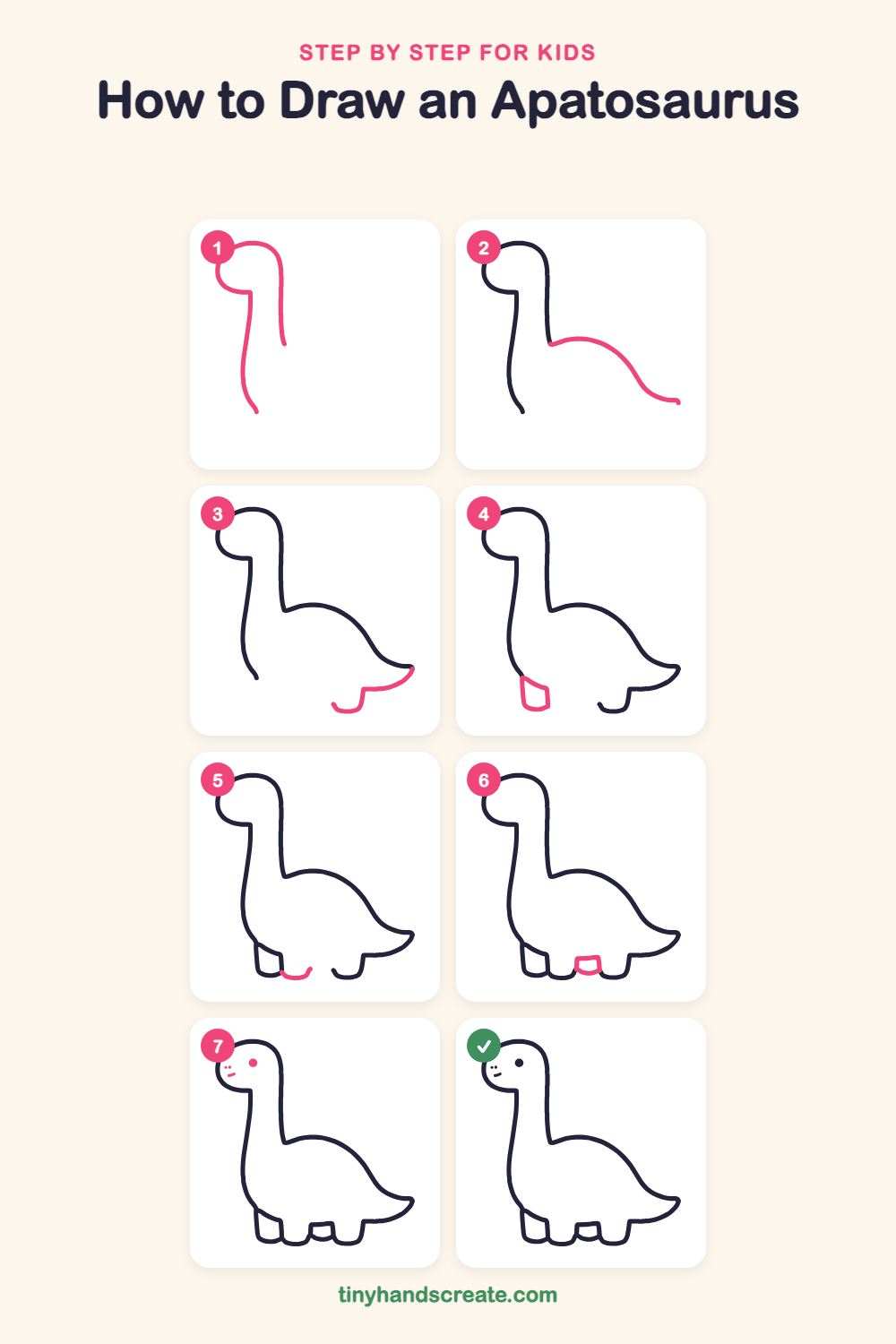 How to draw an apatosaurus step by step for kids