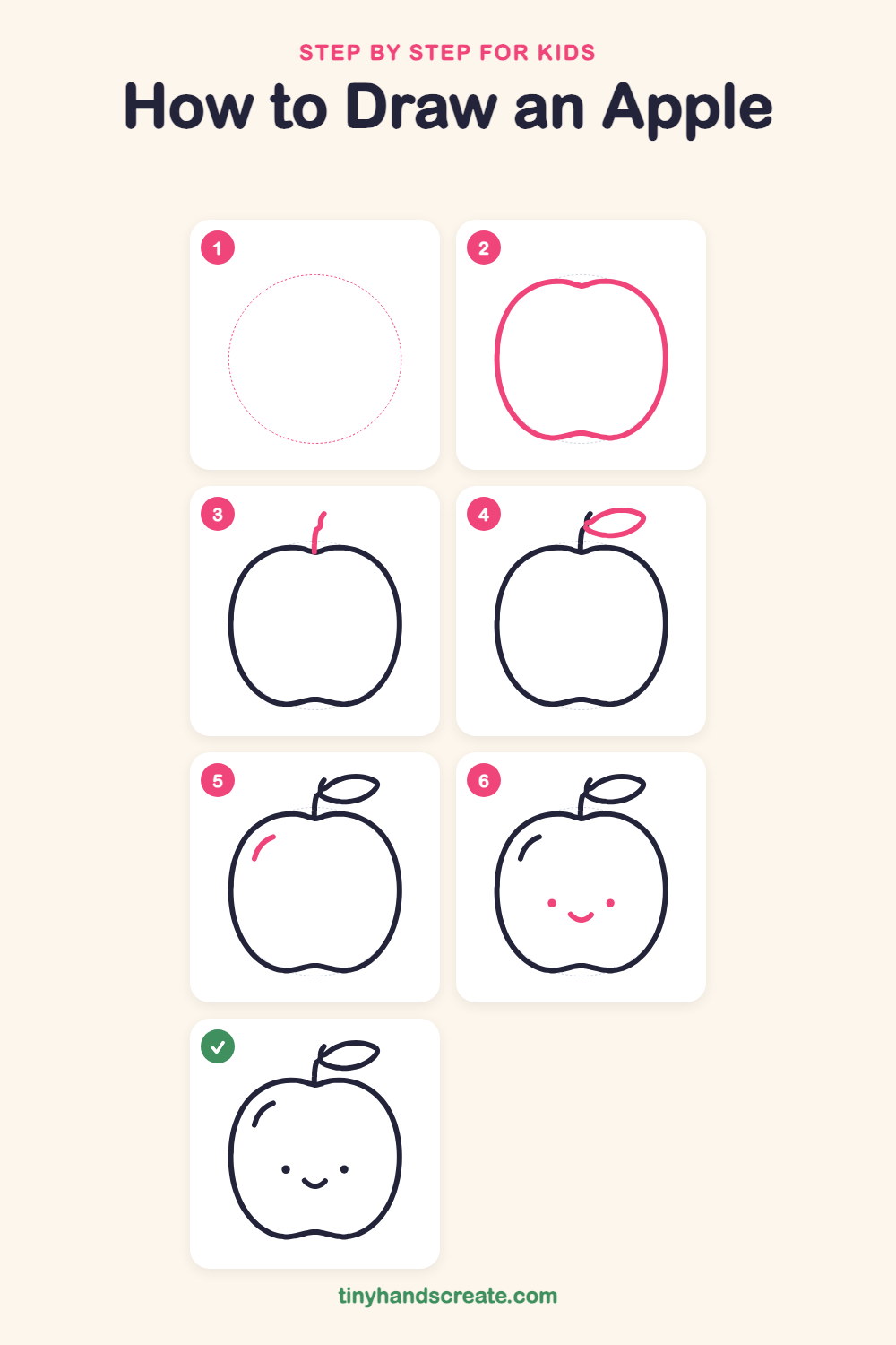 How to draw an apple step by step for kids