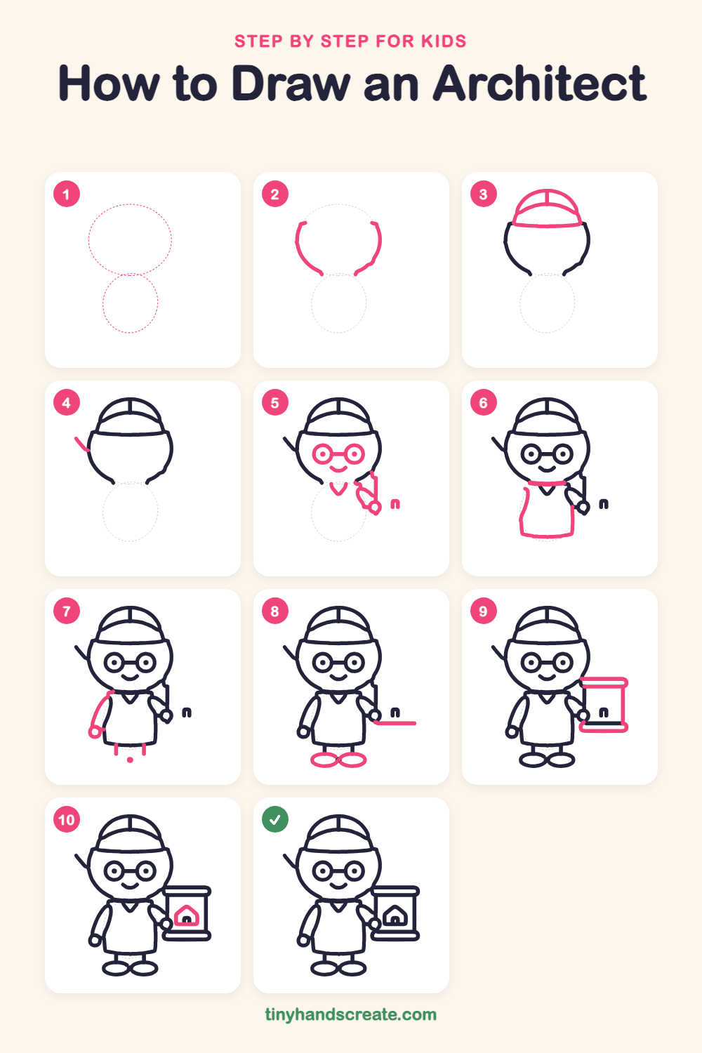 How to draw an architect step by step for kids