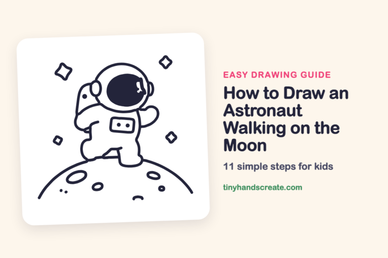 How to Draw an Astronaut Walking on the Moon: easy drawing guide for kids