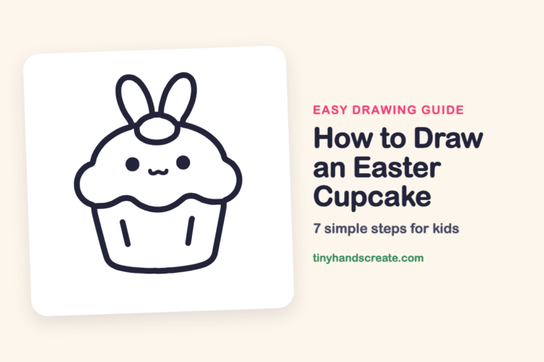 How to Draw an Easter Cupcake: easy drawing guide for kids