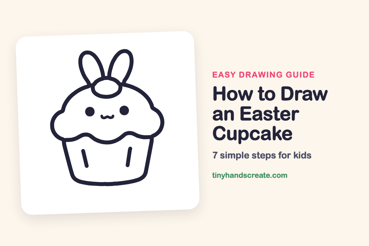 How to Draw an Easter Cupcake: easy drawing guide for kids