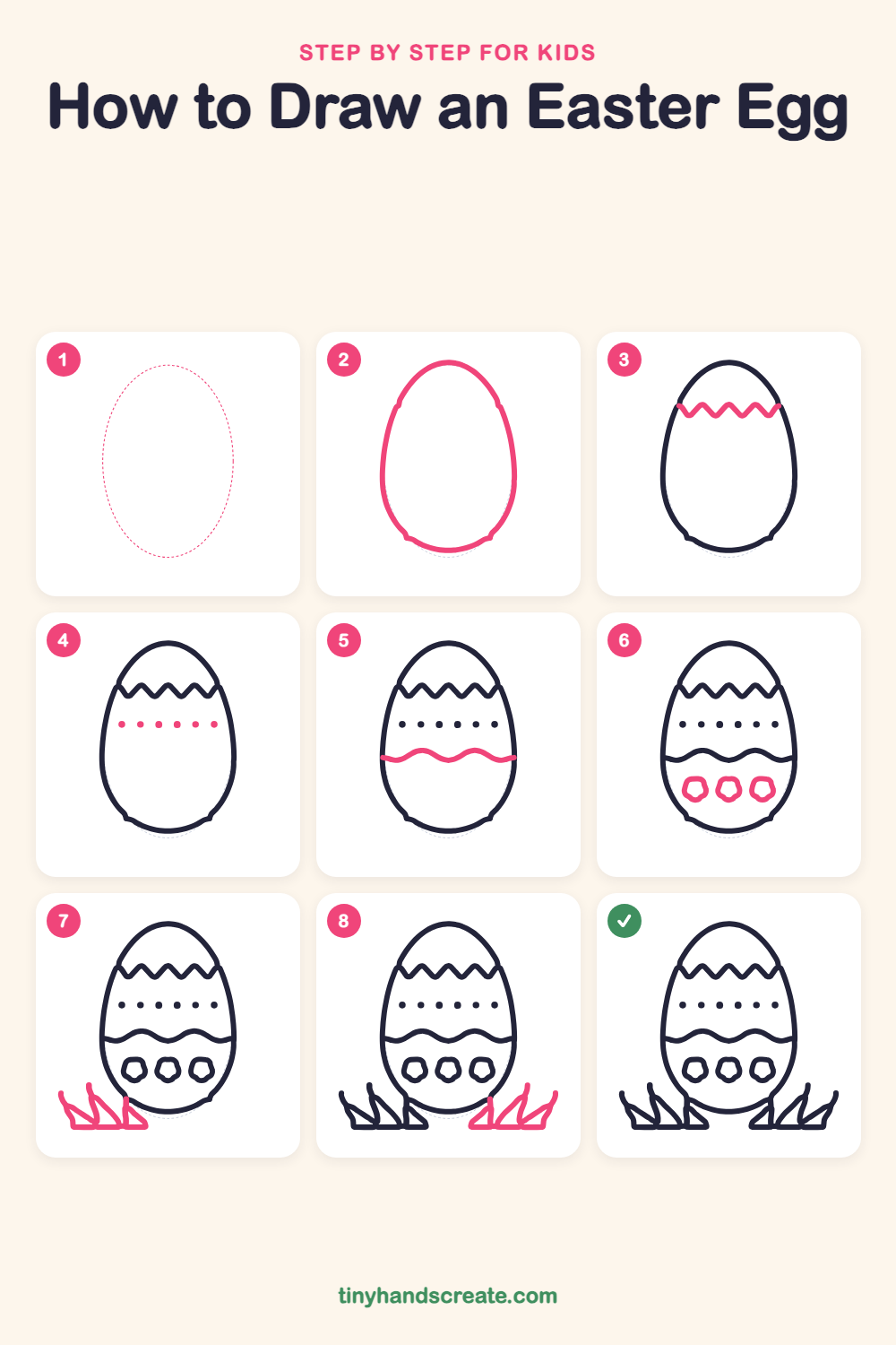 How to draw an Easter egg step by step for kids