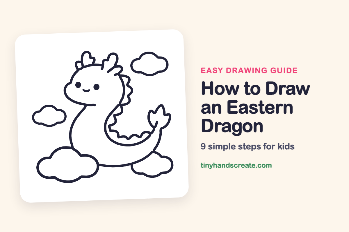 How to Draw an Eastern Dragon: easy drawing guide for kids