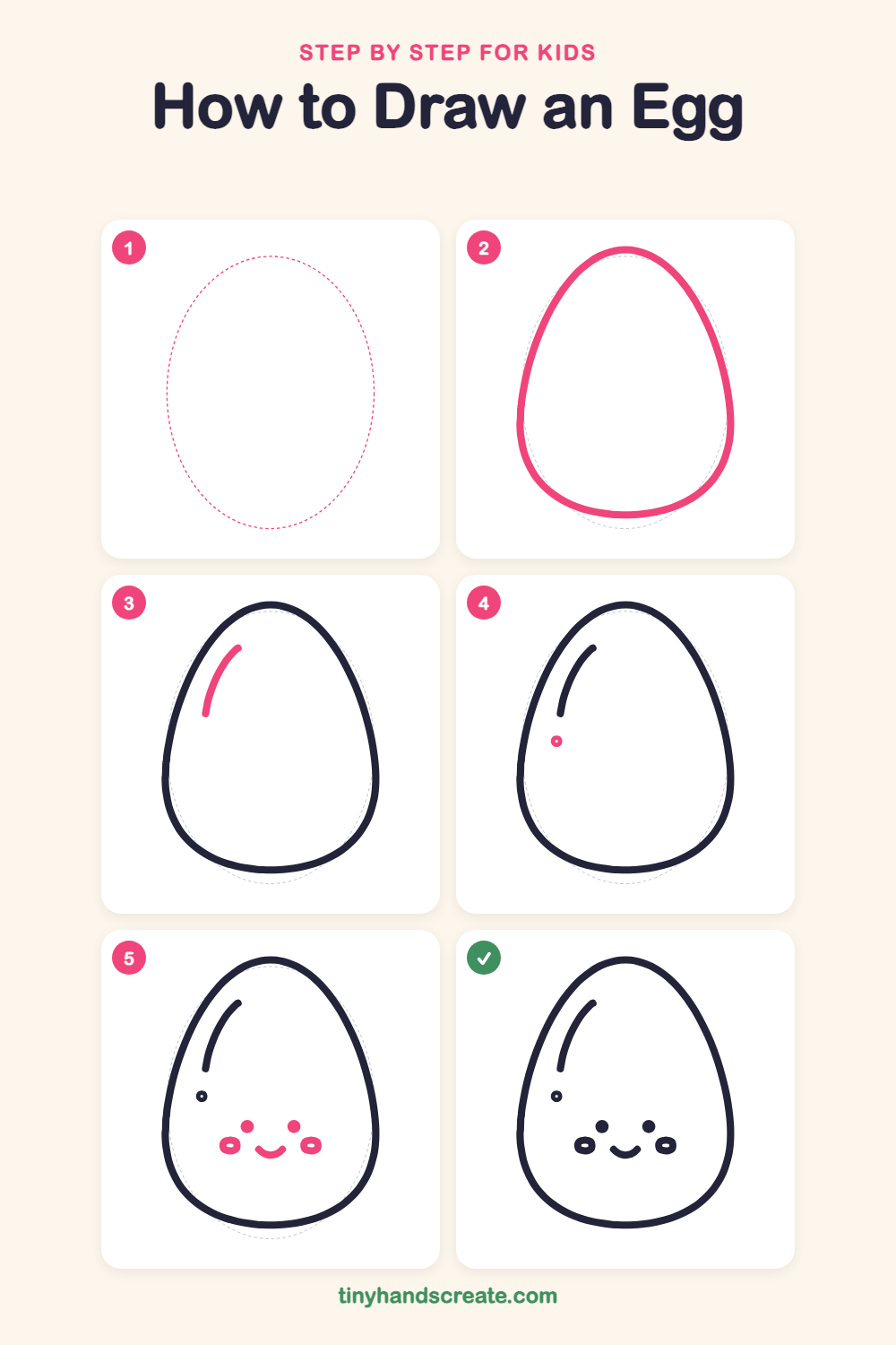 How to draw an egg step by step for kids