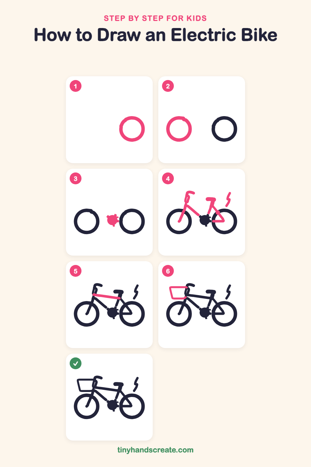How to draw an electric bike step by step for kids