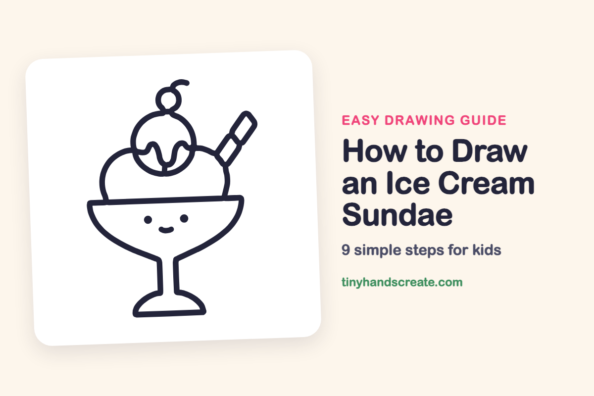 How to Draw an Ice Cream Sundae: easy drawing guide for kids