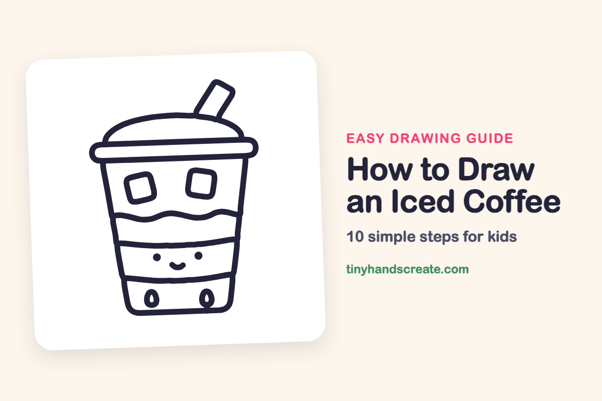 How to Draw an Iced Coffee: easy drawing guide for kids