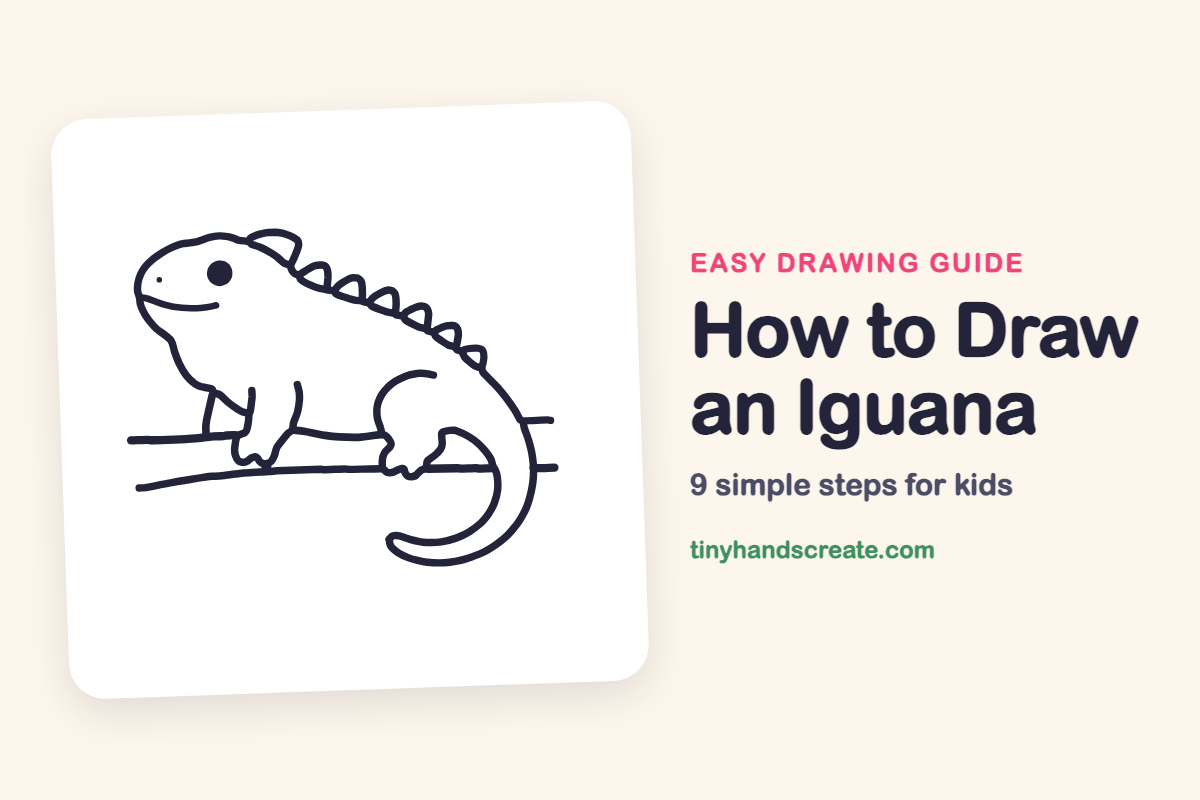 How to Draw an Iguana: easy drawing guide for kids